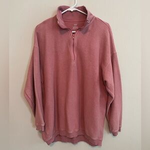 Aerie Ribbed Quarter Zip Pullover